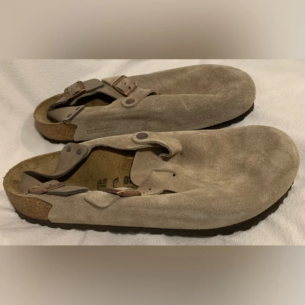 Birkenstock Tokio Men's Clogs Suede Leather Slide Sandal Taupe Size 45/12 - 12.5 - Picture 6 of 16